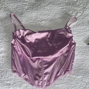 UO Lexi Satin Cowl Corset Top